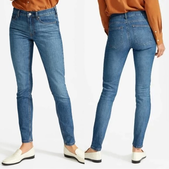 Everlane Women’s Ankle Skinny Jeans Stretch Mid Rise in Medium Wash Blue 31 - Picture 1 of 15